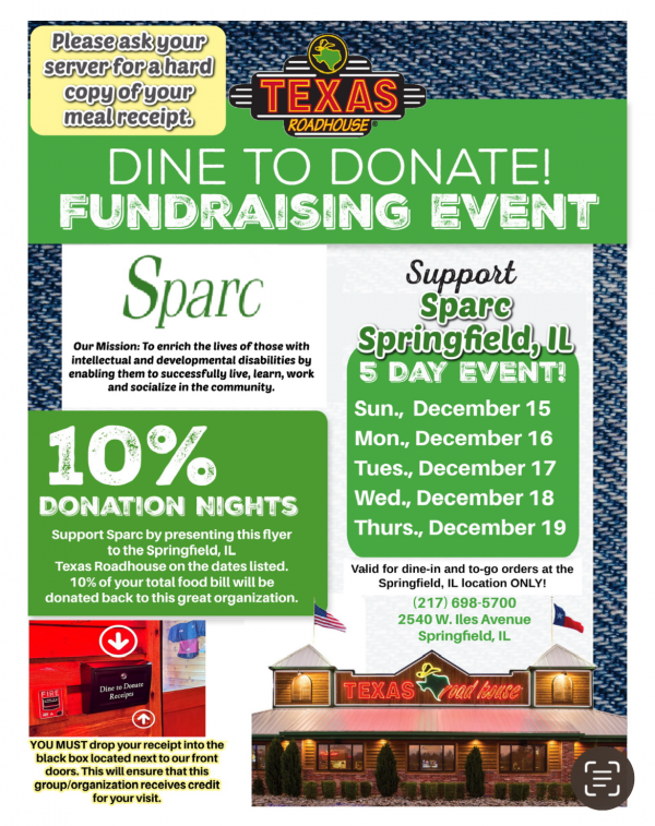 Dine to Donate for Sparc at Texas Roadhouse!